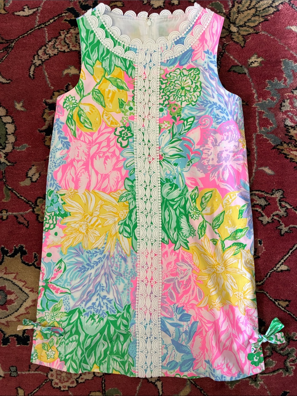 Lilly Pulitzer Sleeveless Floral Shift Dress - Pink, Green, Yellow